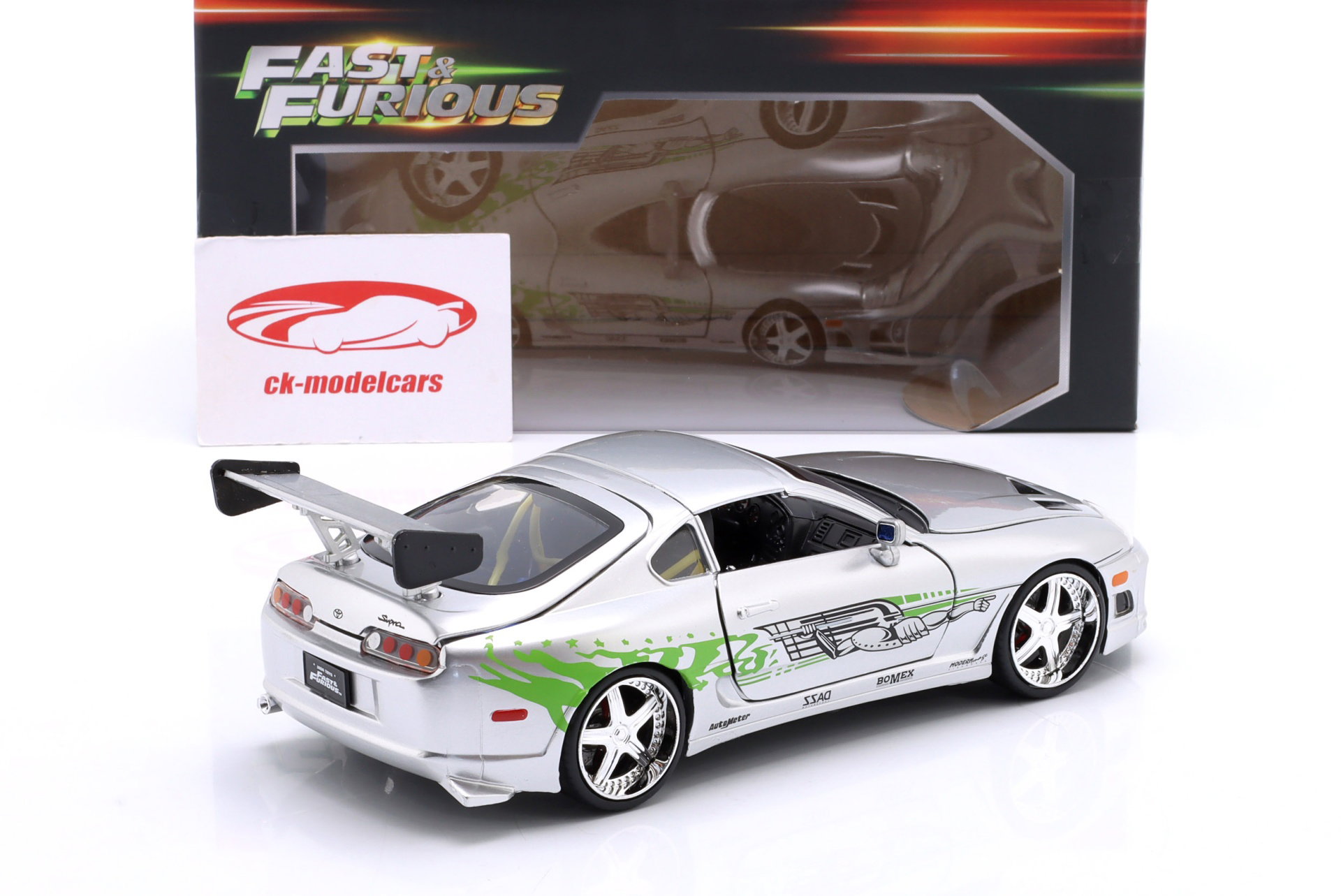 Brian's Toyota Supra filmserie Fast & Furious zilver / decor 1:24 Jada Toys