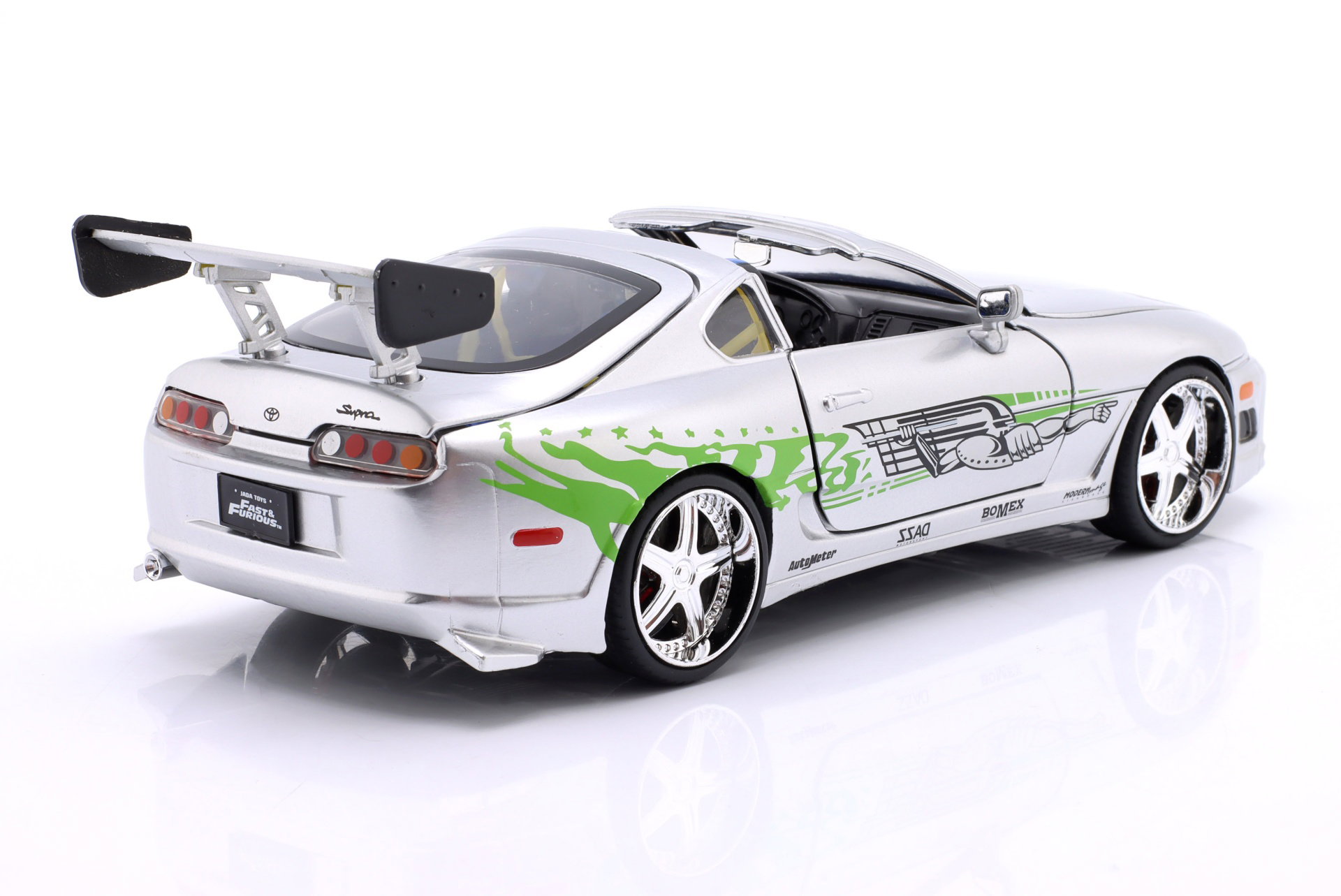 Brian's Toyota Supra filmserie Fast & Furious zilver / decor 1:24 Jada Toys
