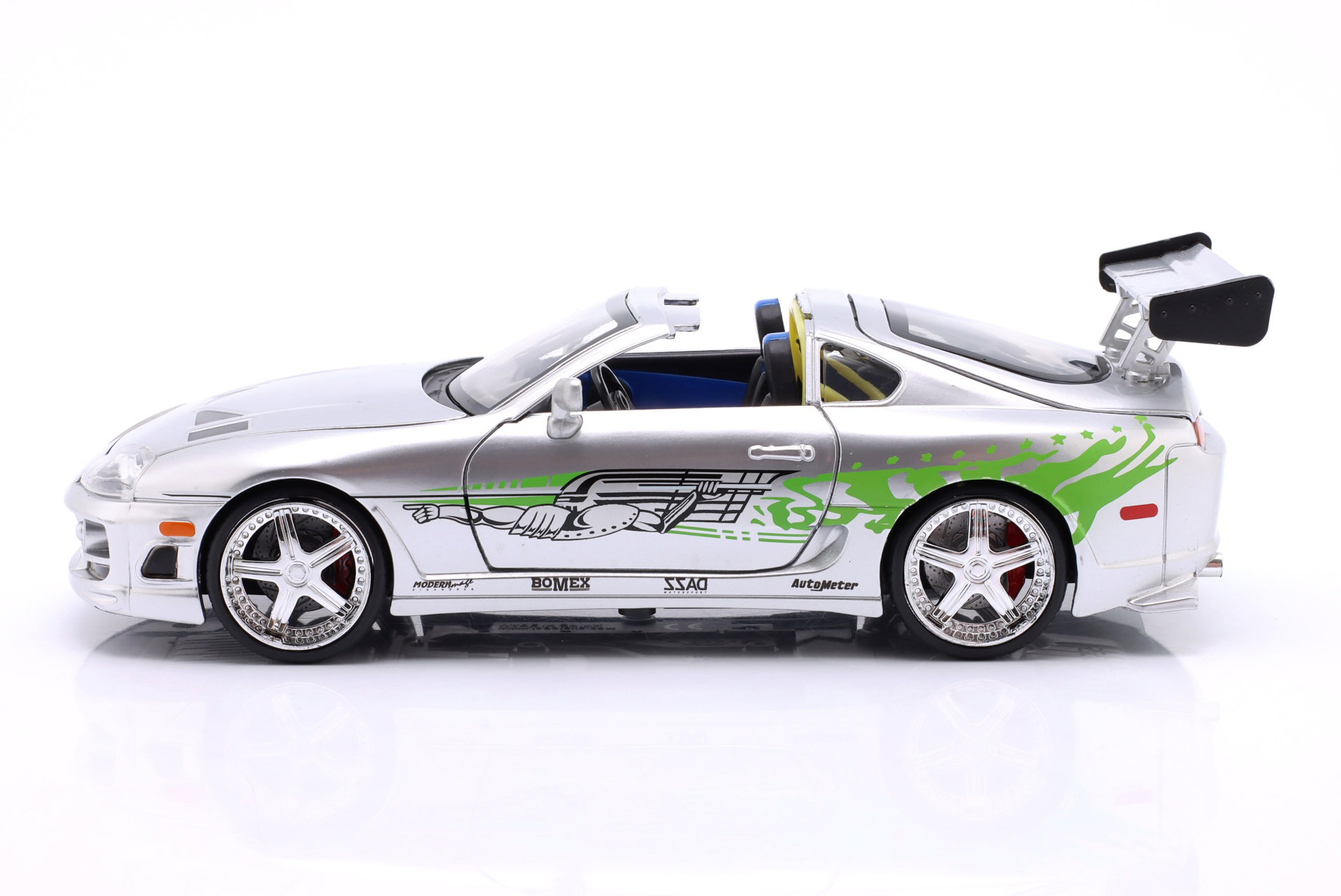 Brian's Toyota Supra filmserie Fast & Furious zilver / decor 1:24 Jada Toys