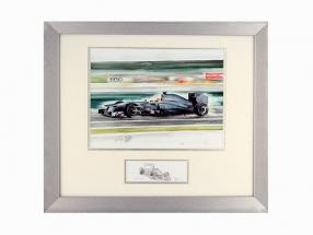 Image: Lewis Hamilton Mercedes F1 W04 2013 Format 25 x 30 cm including Framework
