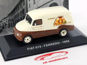 Fiat 615 Ferrero Jaar 1952 wit / bruin 1:43 Altaya