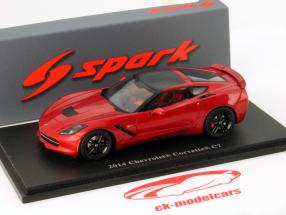 ミニカー 1/43 Spark Chevrolet Corvette C7.R 2014 Spark 2014 Chevrolet Corvette C7 rot metallic Modellauto 1/43