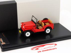 Jeep Willys CJ3B Jaar 1953 rood 1:43 Premium X