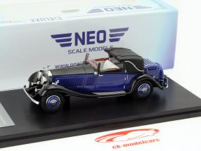 Rolls Royce Phantom II Continental DHC Gurney Nutting blå / sort RHD 1:43 Neo