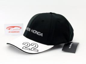 车手:简森·巴顿 赛车帽~ 一级方程式 2015年 弧顶帽 黑/白色