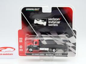 International DuraStar Flatbed IndyCar Series black / red 1:64 Greenlight