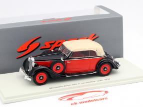 Mercedes-Benz 320 A Convertible Open año 1937 negro / rojo 1:43 Spark