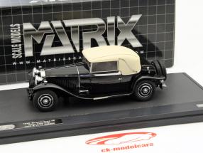 Bugatti Type 46 Faux Cabriolet год 1930 черный 1:43 Matrix