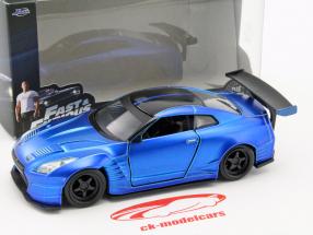 Brian's Nissan GT-R (R35) 建造年份 2009 Fast and Furious 蓝 1:32 Jada Toys