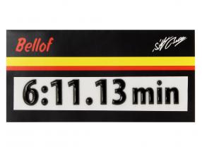 Stefan Bellof 3D Aufkleber Rekordrunde 6:11.13 min schwarz 120 x 25 mm