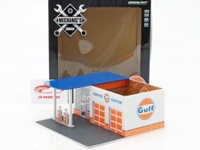 Vintage gas stazione Gulf Oil / Mechanic's Corner Series 1 1:64 Greenlight