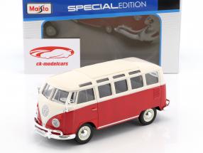 Volkswagen VW Samba Bus rot / weiß 1:24 Maisto