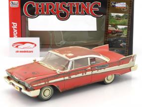 Plymouth Fury Bouwjaar 1958 film Stephen King Christine rood / wit Dirty Version 1:18 Autoworld