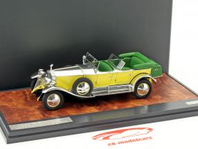 Rolls Royce Phantom 1 Tourer Barker Год постройки 1929 желтый / серебро / зеленый 1:43 Matrix