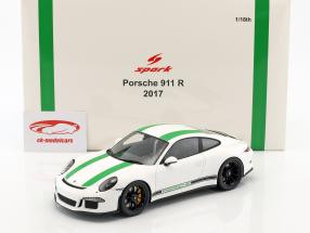 Porsche 911 R année de construction 2017 blanc / vert 1:18 Spark