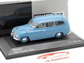 Skoda 1201 break année de construction 1954 bleu 1:43 WhiteBox