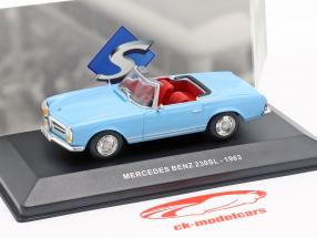 Mercedes-Benz 230SL Roadster (W113) ano de construção 1963 azul claro 1:43 Solido