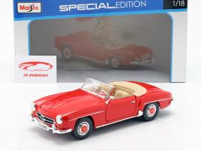 Mercedes-Benz 190 SL Year 1955 red 1:18 Maisto