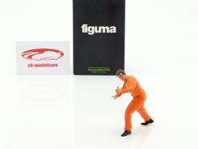 Mechaniker mit orangenem Overall Daumen hoch Figur 1:18 FigurenManufaktur