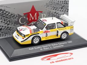 Audi Sport Quattro S1 #5 Vinder Rallye SanRemo 1985 Röhrl, Geistdörfer 1:43 CMR