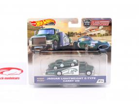 Set Team Transport: Jaguar Lightweight E-Type & Carry On 1:64 HotWheels
