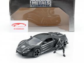 Lykan Hypersport with figure Black Panther Marvel Avengers black 1:24 Jada Toys