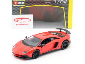 Lamborghini Aventador LP 750-4 SV rood 1:24 Bburago