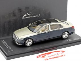 Mercedes-Maybach Clase S 2019 antracita azul / aragonito plata 1:43 Almost Real