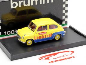 Fiat 600 Brodo Lombardi 1960 Veicolo Commerciale amarelo / azul 1:43 Brumm