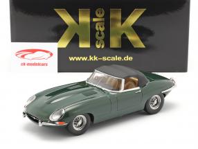 Jaguar E-Type Cabriolet Closed Top Series 1 RHD 1961 mørkegrøn 1:18 KK-Scale
