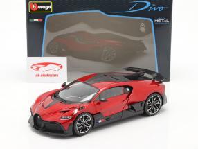 Bugatti Divo Año de construcción 2018 rojo / negro 1:18 Bburago