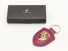 Porte-clés en cuir Porsche badge rubystar