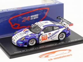 Porsche 911 GT3 RSR #70 Labre segunda clase GTE AM 24h Le Mans 2011 1:43 Spark