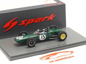 Jim Clark Lotus 21 #15 3e néerlandais GP formule 1 1961 1:43 Spark