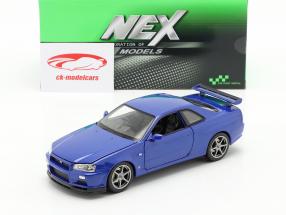 Nissan Skyline GT-R (R34) blauw 1:24 Welly