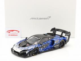 McLaren Senna GTR 2019 #12 azul / cromo / negro Con Escaparate 1:18 Spark