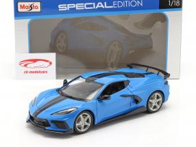 Chevrolet Corvette Stingray Coupe Bouwjaar 2020 blauw / zwart 1:18 Maisto