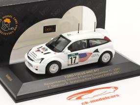 Ford Focus WRC #17 reunión Nueva Zelanda 2001 Delecour, Grataloup 1:43 Ixo