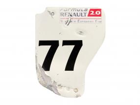 original Ala trasera Placa final #77 fórmula Renault 2.0 / ca. 36 x 47 cm