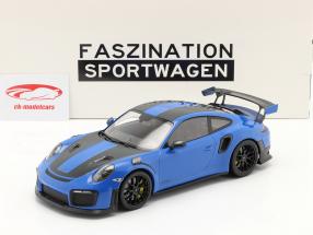 Porsche 911 (991 II) GT2 RS Weissach Package 2018 voodoo blå / sort fælge 1:18 Minichamps
