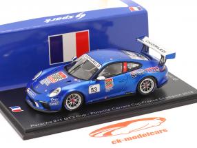 Porsche 911 GT3 Cup #53 champion Porsche Carrera Cup France 2018 1:43 Spark
