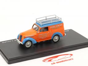 Renault Juvaquatre Fourgonnette Publicitaire Latapie orange / blå 1:43 Hachette