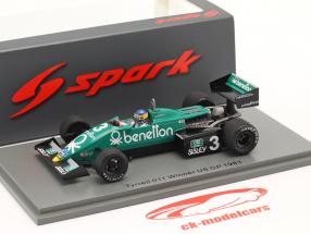 Michele Alboreto Tyrrell 011B #3 gagnant États Unis est GP formule 1 1983 1:43 Spark
