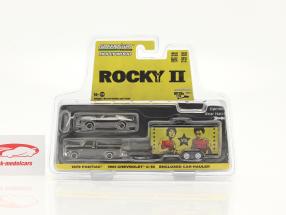 3-Car Set Rocky II: Chevrolet C-10 & Pontiac Firebird en Car Hauler 1:64 Greenlight