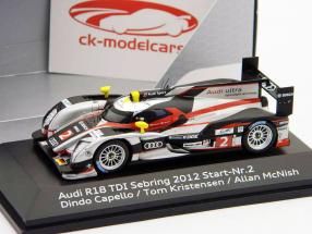 Audi R18 TDI #2 12h Sebring 2012 Capello, Kristensen, McNish 1:43 Spark