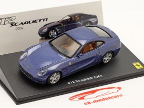 Ferrari 612 Scaglietti Ano de construção 2004 com Mostruário azul 1:43 Altaya