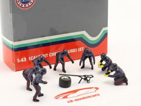 方式 1 Pit Crew 文字 セットする #2 チーム 青い 1:43 American Diorama