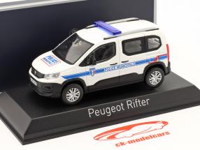 Peugeot Rifter Police Municipale 2019 blanco / azul 1:43 Norev