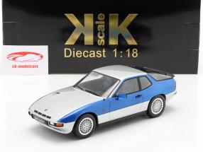 Porsche 924 Turbo Ano de construção 1986 prata / azul 1:18 KK-Scale