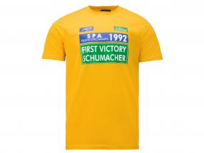 Michael Schumacher T-shirt première formule 1 la victoire 1992 jaune